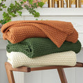 Longhui bedding Chunky Cable Knit Throw Blanket Lightweight Beige 100% Organic Cotton Blanket for Sofa Couch Bed Baby Nursery, Rustic Shabby Chic Modern Farmhouse, 60” x 80”-Ruum Studio Home