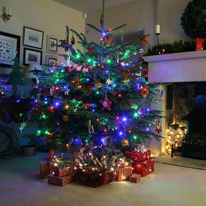 Dazzle Bright Multi-Colored Christmas String Lights, 82ft 1000 LED Waterproof Green Wire Fairy Lights with 8 Modes, Outdoor Lights for Xmas Tree Holiday Wedding Party Christmas Decorations-Ruum Studio Home