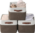 DECOMOMO Storage Bins Fabric Storage Baskets for Shelves, Linen Closet Organization Toys Nursery (Brown and White, Large - 3 Pack)-Ruum Studio Home