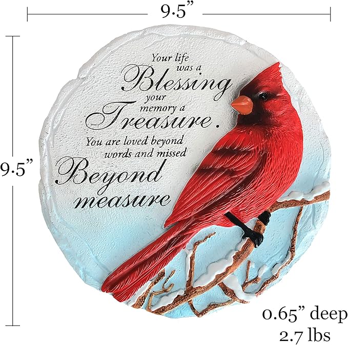 Spoontiques - Garden Décor - Cardinal Stepping Stone - Decorative Stone for Garden-Ruum Studio Home