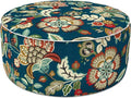LVTXIII Inflatable Stool Ottoman Footrest with Handle, All Weather Foot Rest, Indoor or Outdoor Use for Home Patio Garden and Camping, D21 x H9, Peacock Blue-Ruum Studio Home