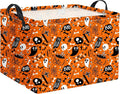 HIYAGON Rectangular Halloween Basket for Boys and Girls Kids Trick or Treat Pumpkin Basket for Halloween Parties Cute Storage Bin Organizer Box Room Decor(Yellow Halloween)-Ruum Studio Home