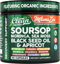 Clean Nutra Soursop Supplement Moringa Sea Moss Black Seed Oil Berberine Turmeric Resveratrol Quercetin Greens Bitters Boswellia Bitter Melon Burdock Root Antioxidant Support 90 Capsules-Ruum Studio Home