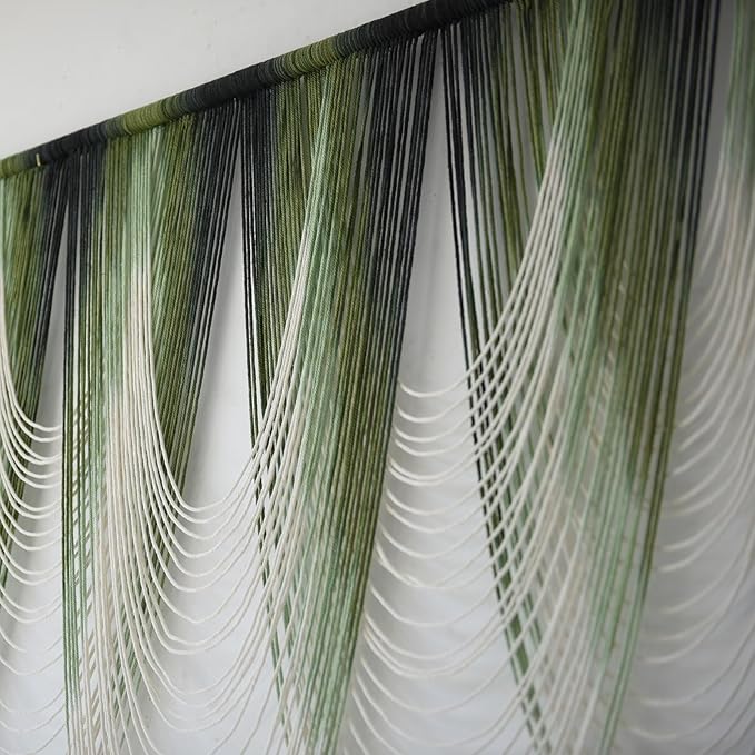 Macrame Wall Hanging Dip-Dyed Large Macrame Wall Decor Yarn Tapestry 57" W x 41" L For Headboard Bedroom Living Room Boho Fiber Home Art-Ruum Studio Home
