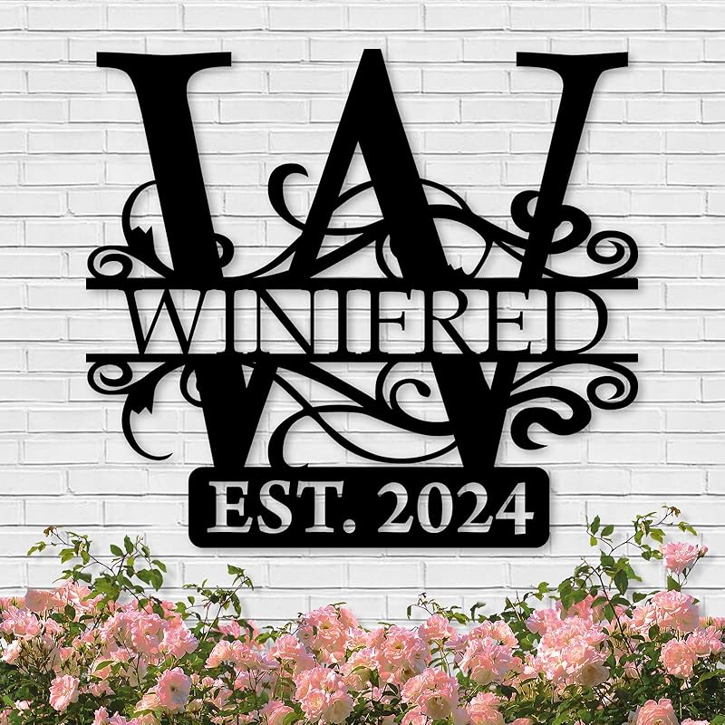 Custom Metal Signs | Last Name Sign | Split Letter Monogram Wall Decor | Custom Outdoor Signs | Personalized Wedding Gift | Housewarming Couples Gift | Outdoor Metal Sign | Metal Art-Ruum Studio Home