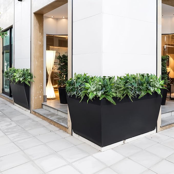 Artificial Greenery Plants Fake Plastic Leaves with Stems UV Resistant Large Bunches Outside Faux Plants Bushes for Outdoor Patio Garden Front Porch Yard Decor (Green)-Ruum Studio Home