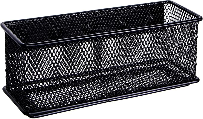 dedoot Magnetic Pencil Holder, Black Mesh Pen Organizer Strong Magnetic Storage Basket Organizes Pens, Pencils, Markers for Whiteboard, Locker, Fridge, Cubicle Desk, Offices 6.3x2.3x2.6inch-Ruum Studio Home