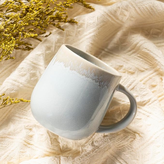 bestone Coffee Mugs Set of 4，15 oz Large Coffee Mugs, Ceramic Mugs with Handles,etc Coffee Mugs, Cups for Coffee Cereal Latte ，Microwave & Dishwasher safe，Vibrant Colors-Ruum Studio Home