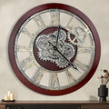 HOIBAI Large Wall Clock, Wall Clocks for Living Room Decor 30 Inch Farmhouse Vintage Rustic Kitchen Wall Decor Vintage Roman Oversized Wall Clock for Home Bedroom House, Moving Gears Clock-Ruum Studio Home