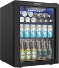 EUHOMY Beverage Refrigerator Cooler - 68 Can Mini Fridge with Glass Door for Soda, Beer, Wine, Small Refrigerator with Digital Temperature Control and Adjustable Shelves for Home Office Bar, 1.7 Cu.ft-Ruum Studio Home