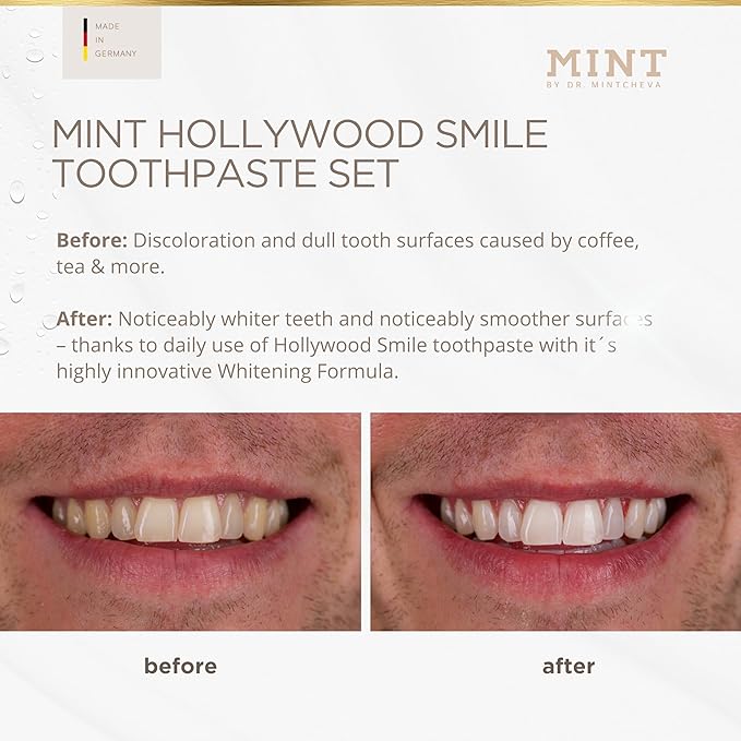 Mint Day & Night Toothpaste Set (2X 85ml) – with & Without Fluoride – MPT1 Ultra Polish Technology with Perlite – Natural Whitening, Gentle Low Abrasion, Vegan, Microplastic-Free, Mor-Ruum Studio Home