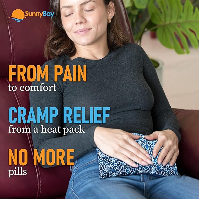 SunnyBay Small Microwave Heating Pad, Microwavable Versatile Cold/Heated Neck and Shoulder Wrap for Back Pain and More, Moist Heat Cotton-Fleece Pad with Flax Seed Filling, 6x11 in, Royal Flowers-Ruum Studio Home