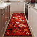 Runner Rug for Hallways Kitchen Rug Non Slip 2'6''x8' Washable Runner Rugs with Rubber Backing Soft Floral Carpet Runner for Hallways, Kitchen, Laundry, Bedroom, Bathroom(Red)-Ruum Studio Home