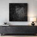 Framed Black Abstract Wall Art, Modern Canvas Prints Paintings Artwork for Walls, Square Minimalist All Black Pictures for Living Room, Hallway, Fireplace, Bedroom, Office, Bathroom Wall Decor-Ruum Studio Home