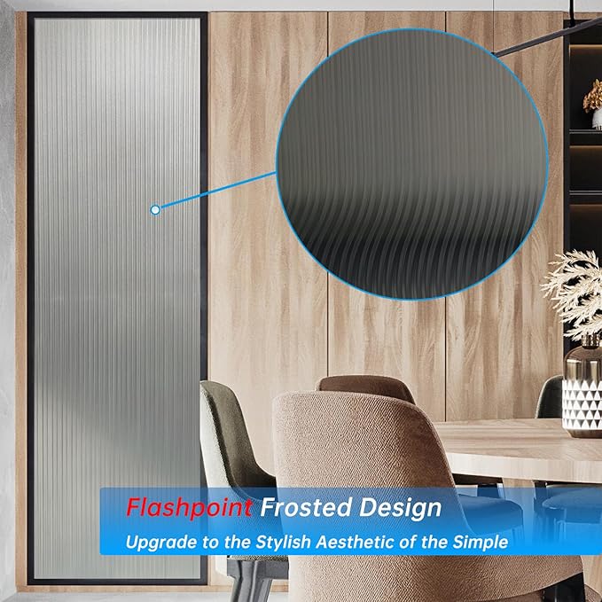 Frosted Glass Window Privacy Film Decorative, Bathroom Privacy Film for Glass Windows Cover, Static Cling, Removable, Reusable, Anti-UV, Anti-Glare, Heat Blocking,Changhong,17.5X78.7Inch