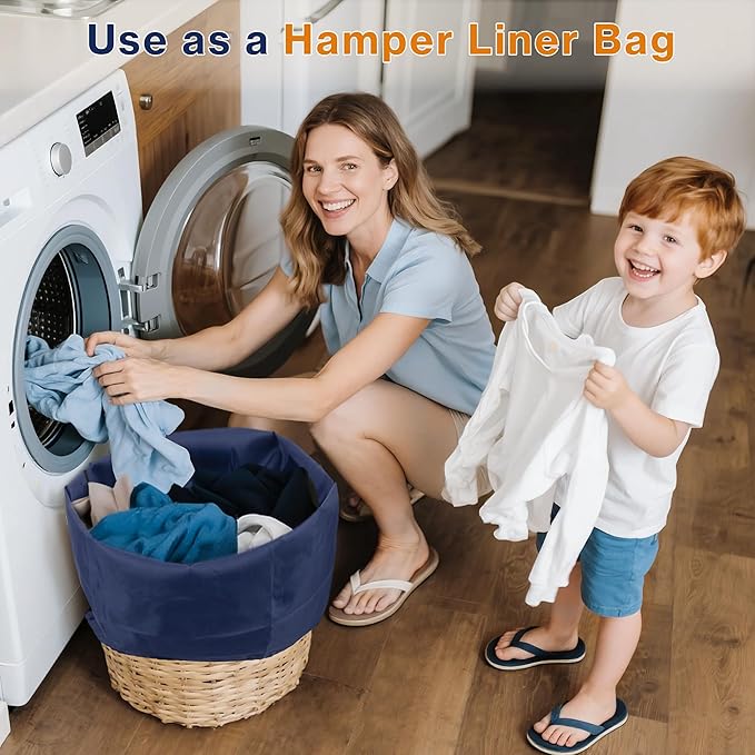 2-Pack Backpack Laundry Bags, Heavy Duty Laundry Bag Backpacks with Adjustable Shoulder Straps, Door Hanging Washing Bag, Laundry Hamper Lining for College Dorm, Travel, Laundromat-Ruum Studio Home