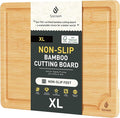 Extra Large Bamboo Board Charcuterie Non Slip Feet Over Sink Wooden Cutting Chopping Board Butcher Block Nice Solid Thick Juice Groove Big Xl XXl xlarge Hardwood Kitchen Counter Organic Meat BBQ Kit-Ruum Studio Home