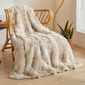 XeGe Tie Dye Plush Faux Fur Throw Blanket,Cream Soft 50x60 Shaggy Furry Blanket Throw, Fluffy Microfiber Velvet Couch Blanket, Comfy Ombre Fuzzy Lap Blanket for Bedroom Living Room Car Tie Dye Cream-Ruum Studio Home