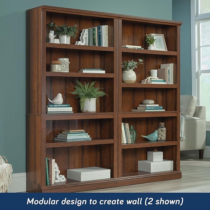 Sauder Miscellaneous Storage 5-Shelf Bookcase/ Book shelf, Washington Cherry finish-Ruum Studio Home