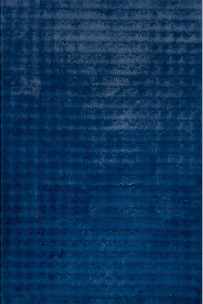 nuLOOM Jeni Checkered 3'9" x 6' Machine Washable Area Rug for Living Room Bedroom Dining Room Kitchen, Navy-Ruum Studio Home