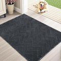 Stiio Front Door Mat Indoor Outdoor Entrance 20x31.5 Inches, Non Slip Washable Entry Rug, Dog Doormat, Absorbent Entrance Mat for Front & Back Door, Muddy Wet Shoes & Paws, Dark Grey-Ruum Studio Home