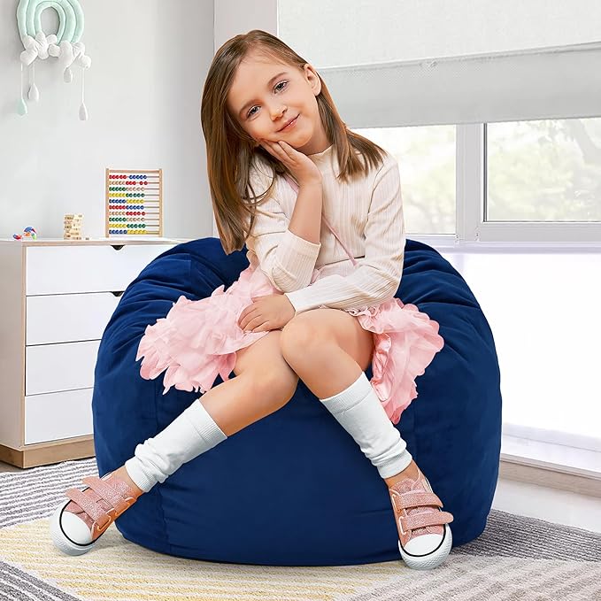 Hobestluk Bean Bag Chairs 2.5FT Bean Bag Chair with Memory Foam Filled & Machine Washable Cover,Beanbag Chair, Small Bean Bag Chairs for Playroom, Living Room, Bedroom-Ruum Studio Home