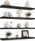 36 Inch Floating Shelves for Wall Rustic Brown Wood Wall Shelves for Bedroom Set of 4-Ruum Studio Home