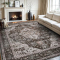 AMOAMI-Area Rug 8X10 Rugs for Living Room-Vintage Soft Brick/Brown Rugs for Bedroom-Non Slip Carpet-Washable Rug for Dining Room Living Room Bedroom Office Under Table-Ruum Studio Home