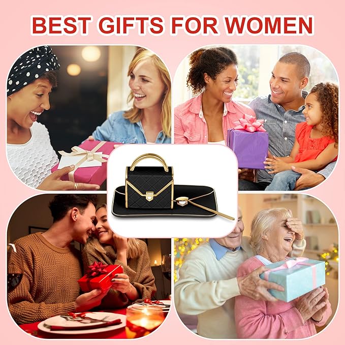 Zubebe 1 Set Coffee Mug Elegant Handbag Shaped Cup Modern Ceramic Purse Mug with Spoon and Saucer, 10oz Cute Creative Tea Cup for Office Home Woman Girls Gift (Black)-Ruum Studio Home