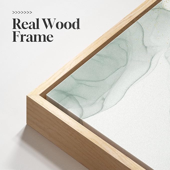 Large Framed Sage Green Abstract Wall Art for Living Room, 3 Piece Green and Gold Canvas Prints Paintings Artwork for Walls, Modern Minimalist Pictures for Hallway Stair Office Wall Decor 24x36 In-Ruum Studio Home