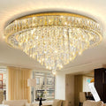 Modern Crystal Chandeliers for Living Room Ceiling Light Fixture LED Dimmable Lamp with Remote Pendant Lighting Flush Mount Ceiling Light for Dining Room Bedrooms Foyer-Ruum Studio Home