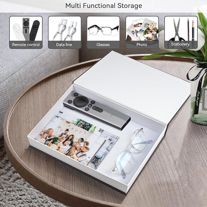 Aesthetic Decorative Books -Set of 3 Minimalist Linen Hardcover Faux/Fake Books for Coffee Table Home Decor Living Room Decoration, Photo Storage or as a Keepsake Box(Black-gray-beige-luxury)-Ruum Studio Home