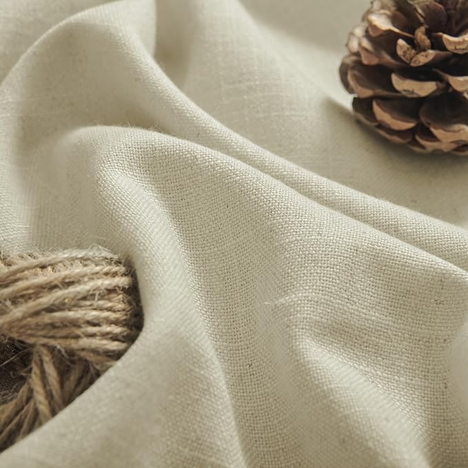 Joydeco Linen Curtains 72 Inch Length 2 Panels Set, Light Filtering Living Room Curtains (W52 x L72 Inch, Pistachio Shell)-Ruum Studio Home