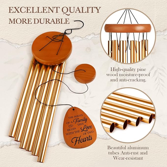 40th Wedding Anniversary Wind Chime, Happy 40th Anniversary Romantic Gifts for Couple, Parents, Wife, Husband, Friends, Ruby Wedding Anniversary's Keepsake Gifts Ideas-Ruum Studio Home