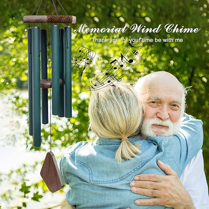 Large Wind Chimes for Outside, 30" Aluminium Wind Chime with Wind Catcher, Outdoor Garden Patio Decoration Windchimes, Classic Zen Gift for Men and Women Green-Ruum Studio Home