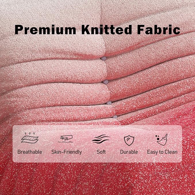 Bean Bag Chair, Fireside Chair Bean Bag Sofa Large Bean Bag Chair for Adults, Bean Bag Chairs for Teens with High Density Comfortable Foam, Memory Foam Bean Bag for Living Room, Bedroom (Pink&White)-Ruum Studio Home