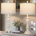 27.5" Retro Table Lamps Set of 2 with USB A+C Charging Ports -Nightstand Lamp for Bedroom Vintage Rustic Table Lamps for Living Room Traditional Nightstand Bedside Lamps（2 Bulbs Included）-Ruum Studio Home
