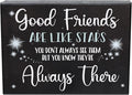 Good Friends Are Like Stars Wooden Sign – Sentimental Gift for Best Friend, Rustic Wall Hanging Decor, Friendship Keepsake, American Made, Thoughtful Birthday-Ruum Studio Home
