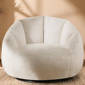Giant Bean Bag Swivel Chair for Adults - Comfy Plush Round Shell Soft Accent Chair, Oversized Cozy Floor Sofa for Living Room, Bedroom & Game Rooms, Beige-Ruum Studio Home