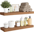 BAMEOS 24x6 Wall Shelf, 2-Shelf Modern Oak Floating Shelf Set for Bedroom, Bathroom, Kitchen Storage-Ruum Studio Home