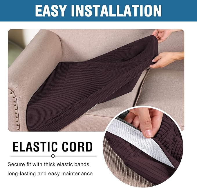 H.VERSAILTEX Super Stretch Stylish Cushions Covers/Furniture Cover Spandex Jacquard Small Checked Pattern Super Soft Slipcover Washable Individual-Ruum Studio Home