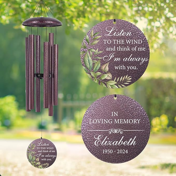ASTARIN 36" Large Deep Tone Personalized Sympathy Wind Chimes, Memorial Wind Chime for Loss of Mother Father Loved One, Bereavement Gifts Decor Outdoor Patio Garden Graveyard-Ruum Studio Home