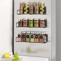 3 Pack Magnetic Spice Rack Organizer, Space Saver for Refrigerator and Whiteboard, Metal Fridge Shelf for Kitchen and Classroom, Black-Ruum Studio Home