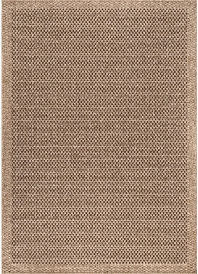 CAMILSON Easy Jute Rug 4x6, Indoor Outdoor Natural Color Fiber Area Rugs for Living Room Patio and Kitchen Rug, Sisal Boho Woven Design, Easy-Cleaning, Washable Outside Carpet Alfombras para(4 x 6)
