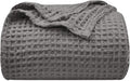 PHF Ultra Soft Waffle Weave Blanket King Size 104"x 90"- Washed Lightweight Breathable Cozy Woven Blanket for Bed - Aesthetic Decor for Couch Bedding Sofa Home Car - Grey-Ruum Studio Home