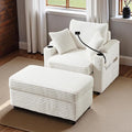 Accent Chair with Storage Ottoman Upholstered Living Room Chairs for Reading Chair with Chaise Lounge Chairs Indoor, Comfortable Armchair for Bedroom-Ruum Studio Home