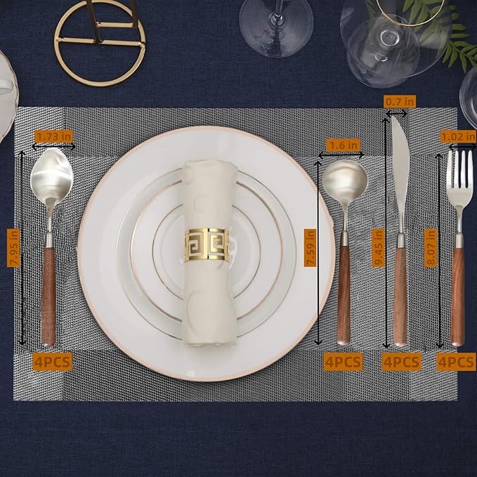 Silverware Set 16 Piece Flatware Cutlery Set Service for 4,18/10 Stainless Steel Forged Walnut Wooden Handle Matte Brushed Dishwasher Safe Premium Durable Utensil Sets for Home Kitchen Wedding-Ruum Studio Home
