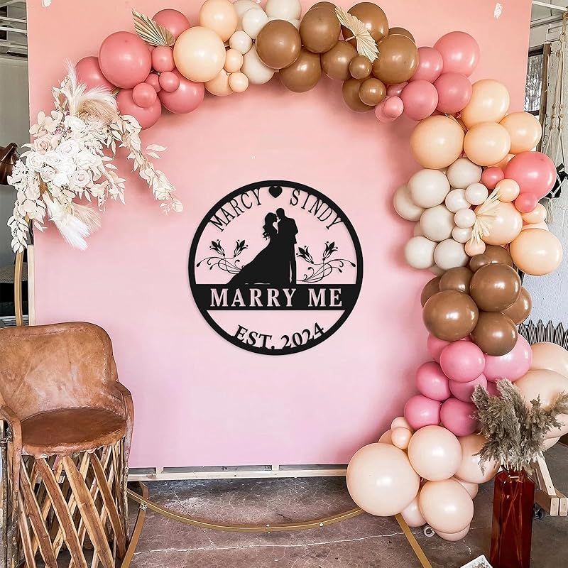 Personalized Wedding Gifts | Custom Metal Signs| Couples Gift for Her | Wedding Date Sign | Engagement Gift | Anniversary Gift | Bridal Shower Gift | Wedding Anniversary Gift | Metal Art-Ruum Studio Home