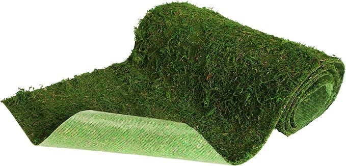 Moss Roll, Dried Moss for Crafts, Moss Table Runner for Fairy Gardens, Wedding Woodland Decor, Preserved Moss Mat for Table Decoration (12" W x 60" L)-Ruum Studio Home