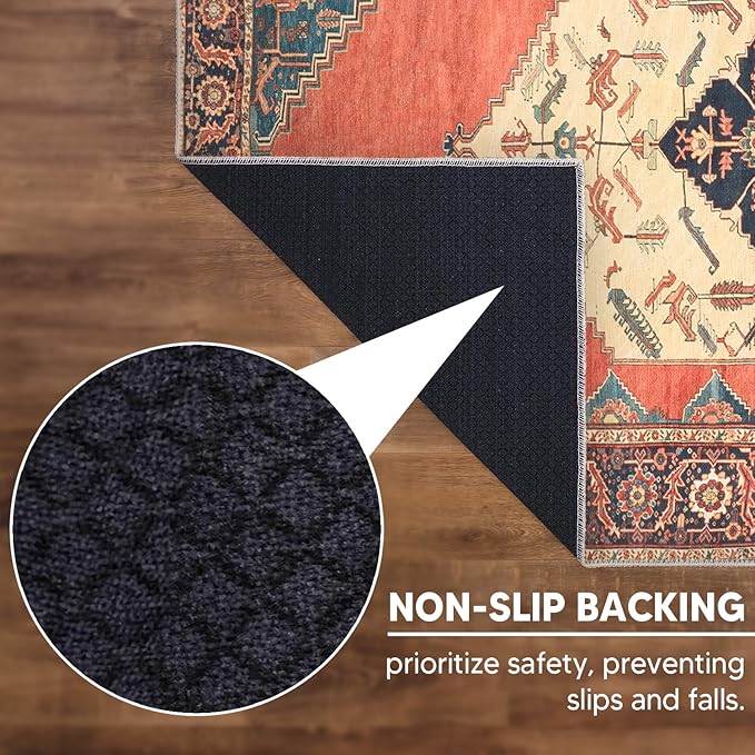 Keen Home Design 3x5 Rug - Machine Washable Entry Rug with Non-Slip Backing, Ideal for Enteryway, Kitchen, Bathroom, Laundry Room - Vintage, Easy Clean, Durable, Low Pile Rug - (3' x 5')-Ruum Studio Home